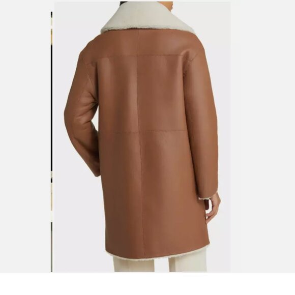 HiSO Gyro Reversible Genuine Shearling & Leather Coat - Picture 4 of 16